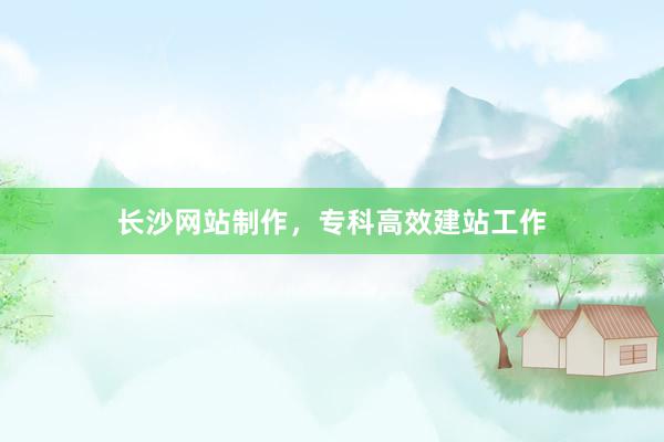 长沙网站制作，专科高效建站工作
